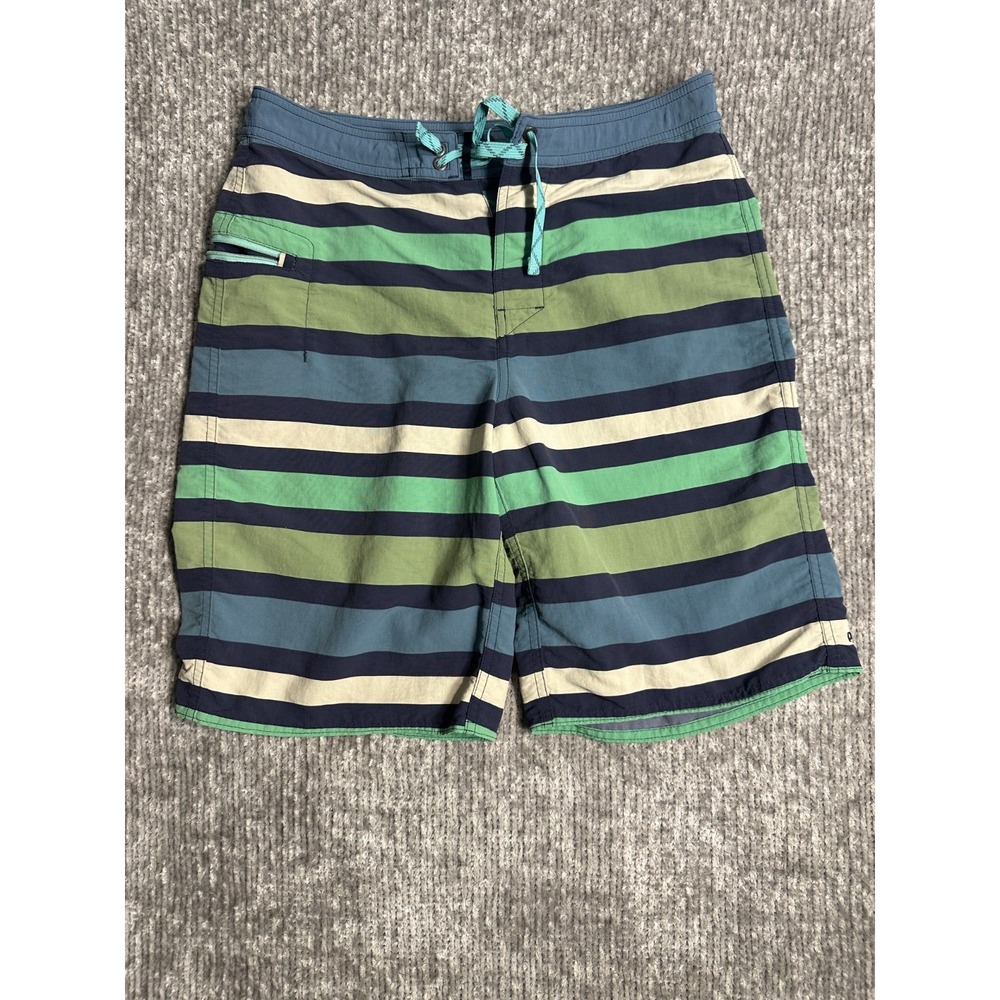 PATAGONIA BOYS BOARDSHORTS WAVEFARER WATER RIBBON BIG NETTLE GREEN 67817 SIZE 18